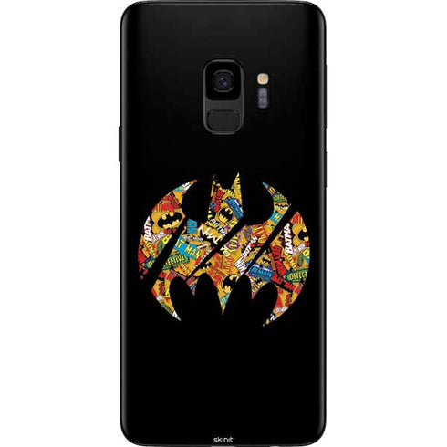 DC Comics Batman Silhouette Logo Vintage Pattern Galaxy S9 Skin